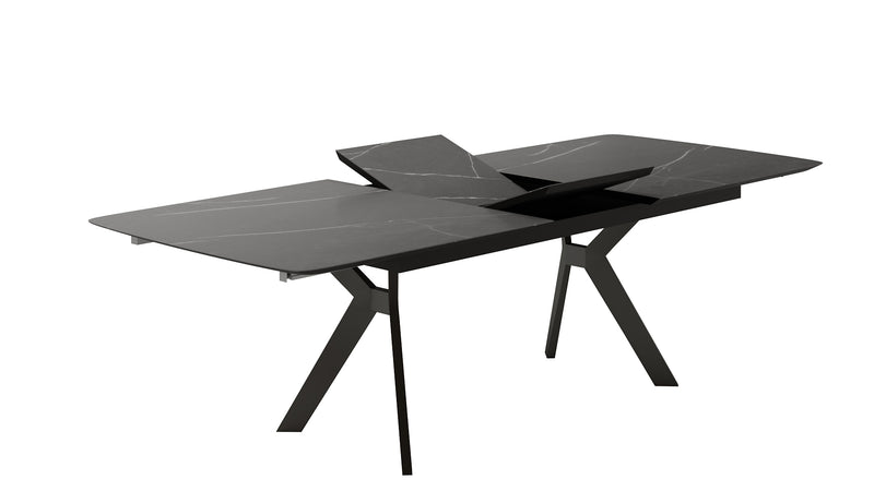 LAVIS BLACK CERAMIC DINING TABLE WITH 4 HAVEL CHAIRS