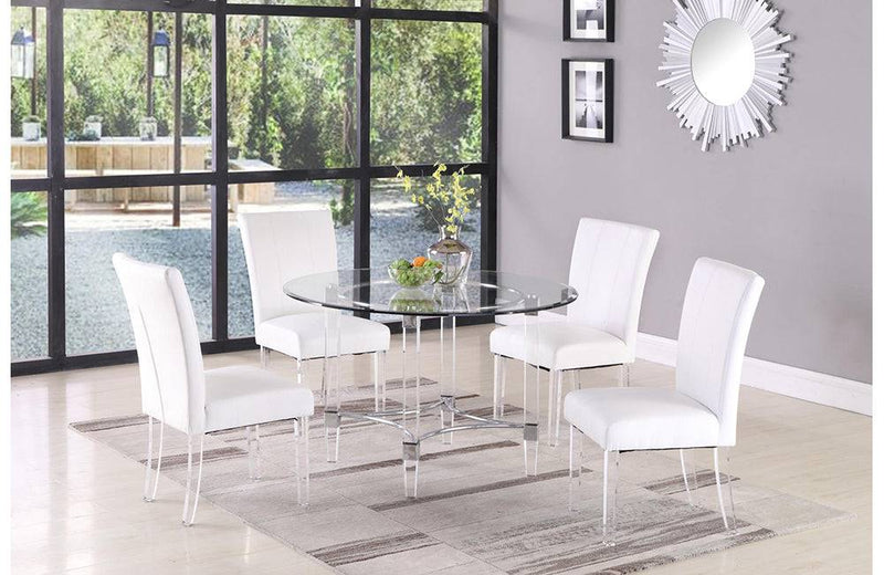 4038 5 pc Dining Set White