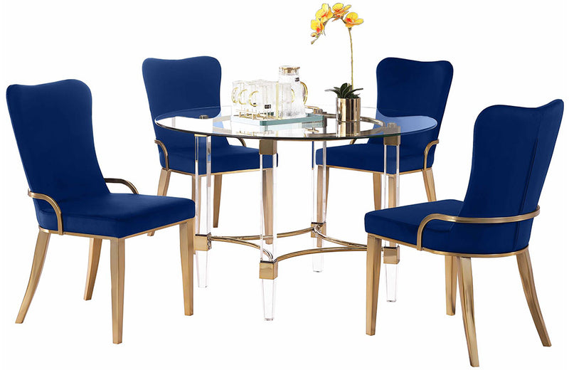 4038 Riley 5 pc Blue Dining Set