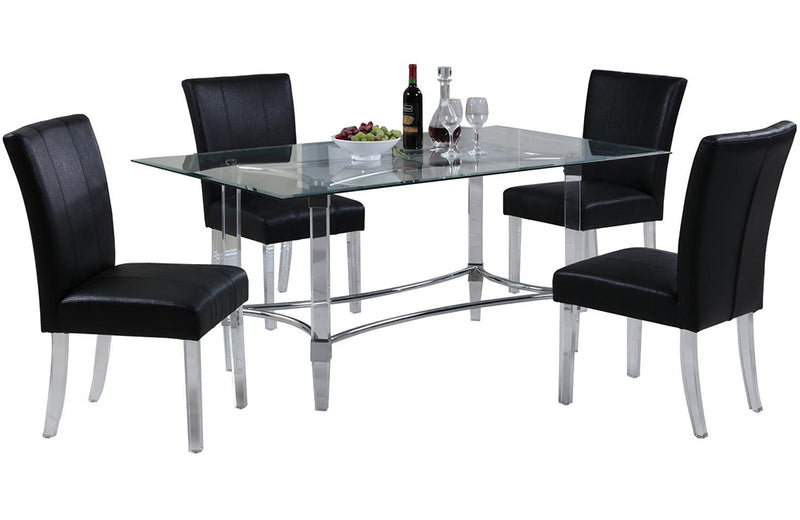 4038 Dining Table Rectangular 5 pc Black