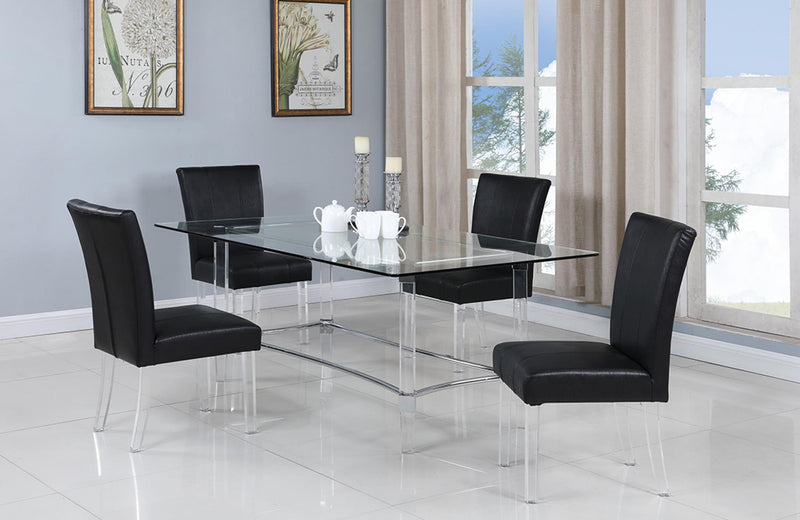 4038 Dining Table Rectangular 5 pc Black