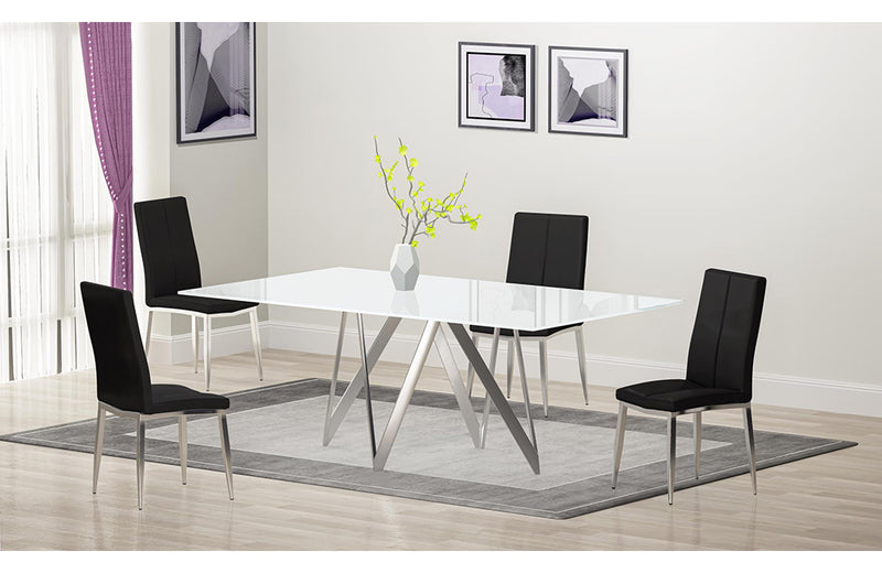 Abigail 5 pc Dining Set Black