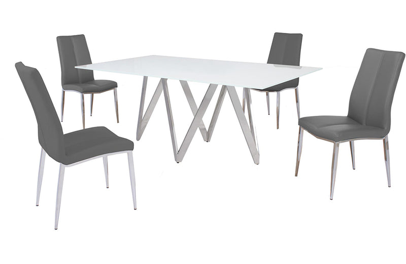 Abigail 5 pc Dining Set Grey