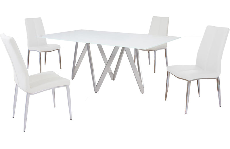 Abigail 5 pc Dining Set White