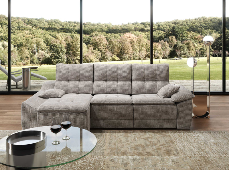 ANITA FABRIC SECTIONAL SOFA WITH POWER RECLINERS