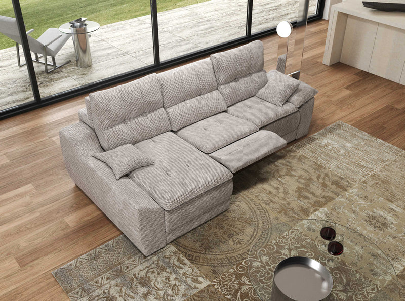 ANITA FABRIC SECTIONAL SOFA WITH POWER RECLINERS