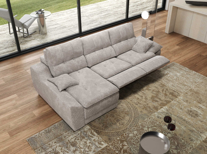 ANITA FABRIC SECTIONAL SOFA WITH POWER RECLINERS