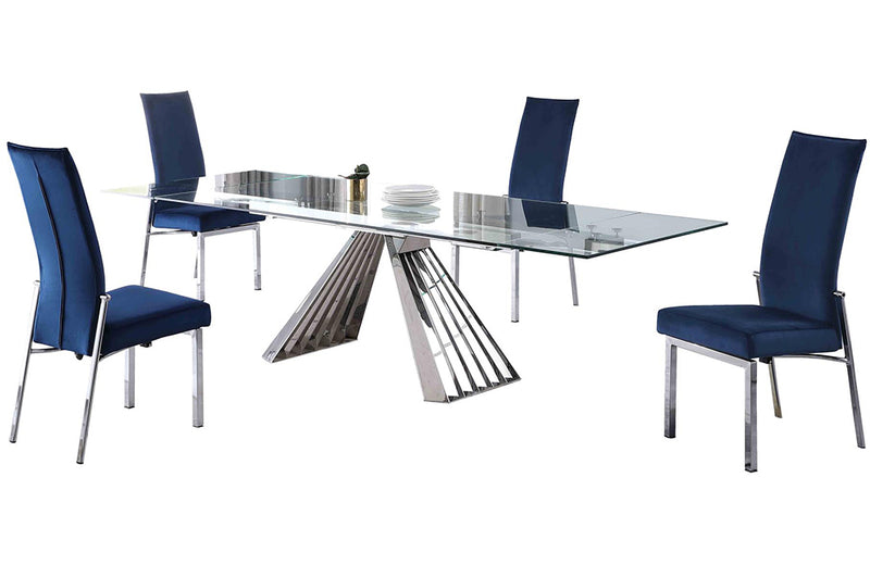 Dominique Anabel 5 pc Dining Set Blue