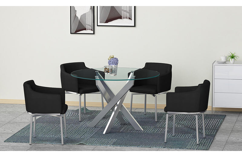 Dusty 5 pc Dining Set Black