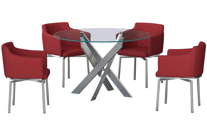 Dusty 5 pc Dining Set Red