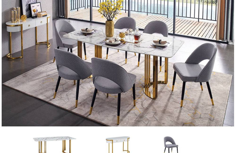 131 Gold Marble Dining