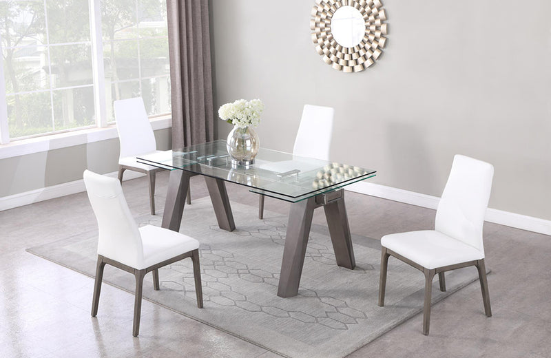 Esther Rosario 5 pc Dining Set Gray White