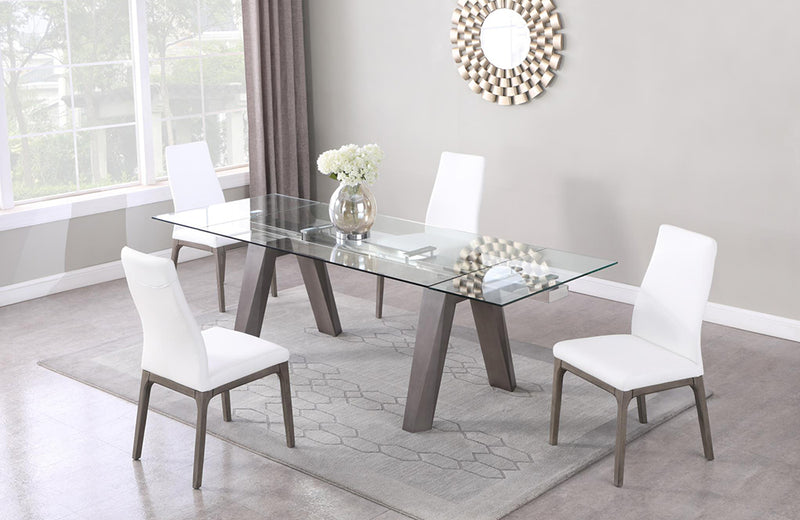 Esther Rosario 5 pc Dining Set Gray White