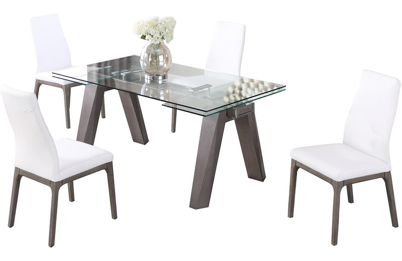 Esther Rosario 5 pc Dining Set Gray White