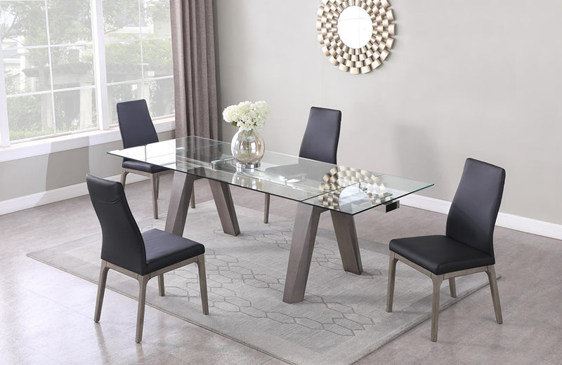 Esther Rosario 5 pc Dining Set Gray Black