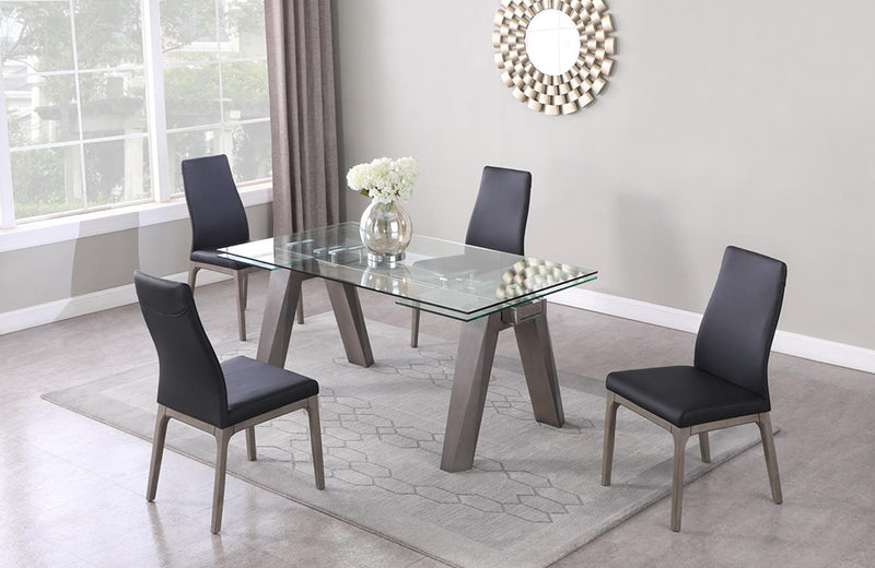 Esther Rosario 5 pc Dining Set Gray Black