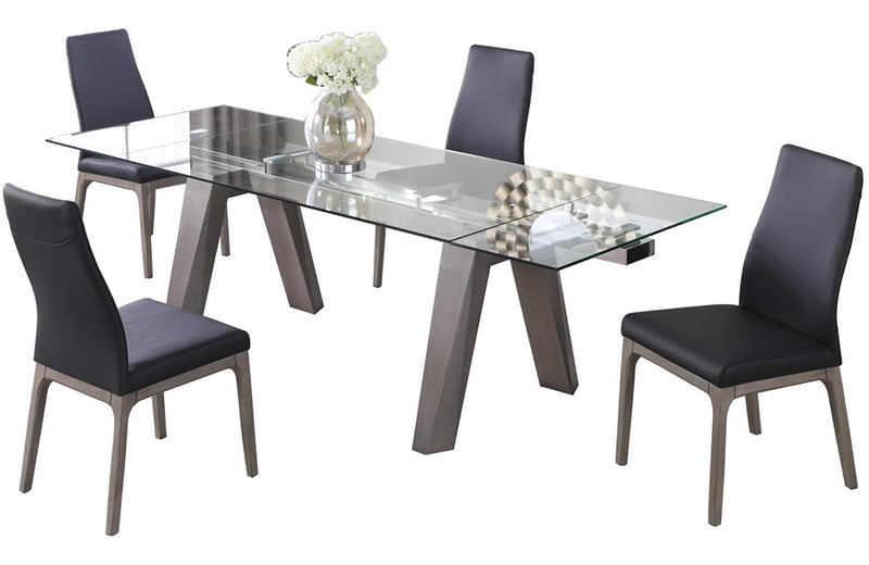 Esther Rosario 5 pc Dining Set Gray Black