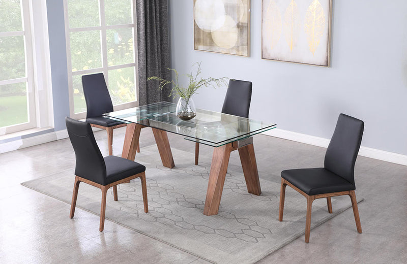 Esther Rosario 5 pc Dining Set Walnut Black