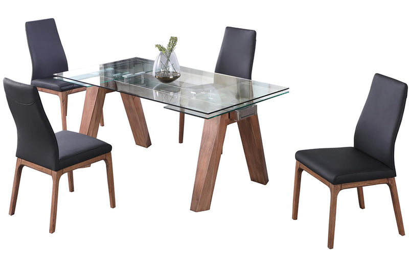 Esther Rosario 5 pc Dining Set Walnut Black