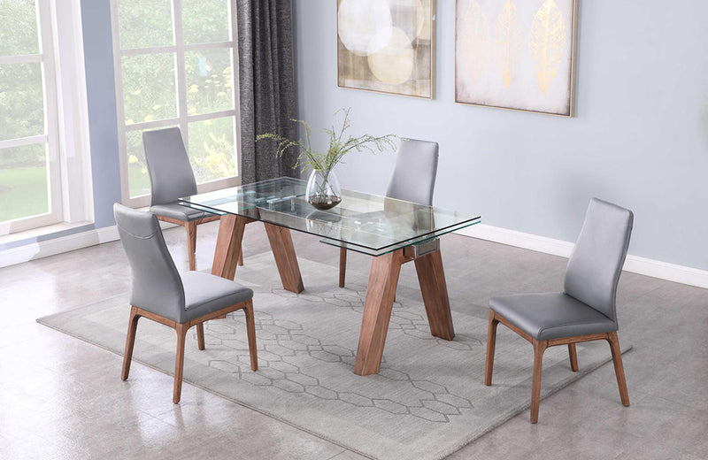 Esther Rosario 5 pc Dining Set Walnut Gray