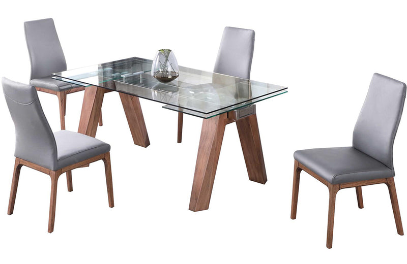 Esther Rosario 5 pc Dining Set Walnut Gray