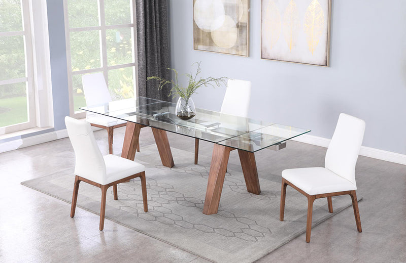 Esther Rosario 5 pc Dining Set Walnut White