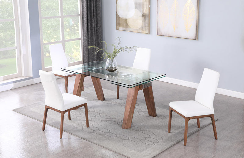 Esther Rosario 5 pc Dining Set Walnut White