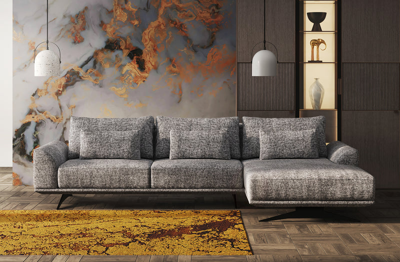 HOLGER GREY FABRIC SECTIONAL SOFA