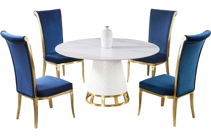 Khloe Joy 5 pc Dining Set Blue