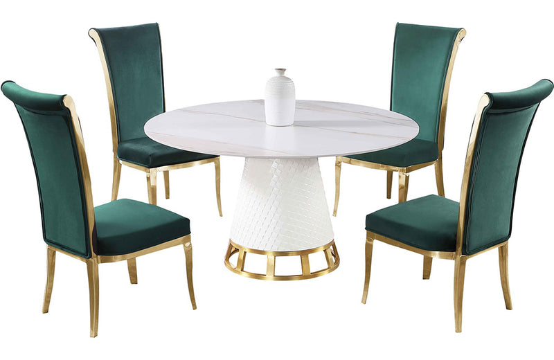 Khloe Joy 5 pc Dining Set Green