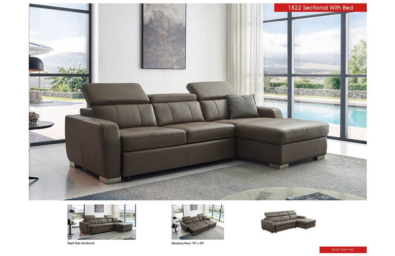 1822 Sectional Right Sofa with Bed