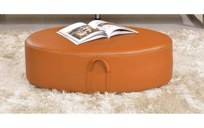 533 Orange Leather Sectional Sofas