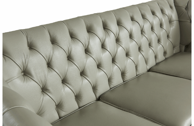 401 Grey Leather Sofa