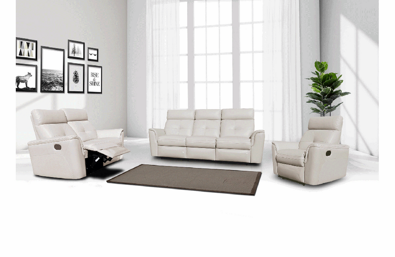 8501 White w/Manual Recliners Chair