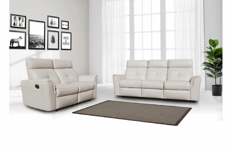 8501 White w/Manual Recliners Loveseat