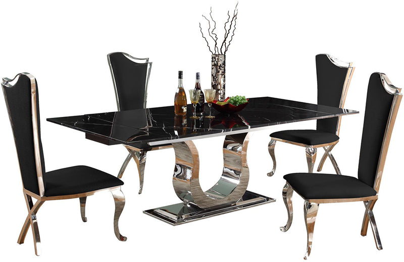 Nadia 5 pc Dining Set Black