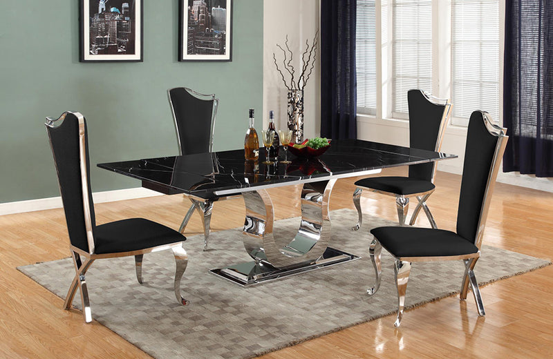 Nadia 5 pc Dining Set Black