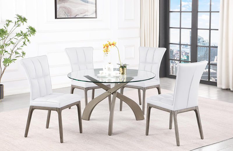 Peggy 5 pc Dining Set White