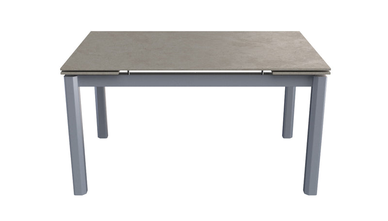 Polla Grey Ceramic table with extensions with Vittoria Light Grey Chairs