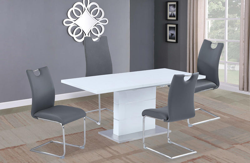 Rachel Carina 5 pc Dining Set Gray