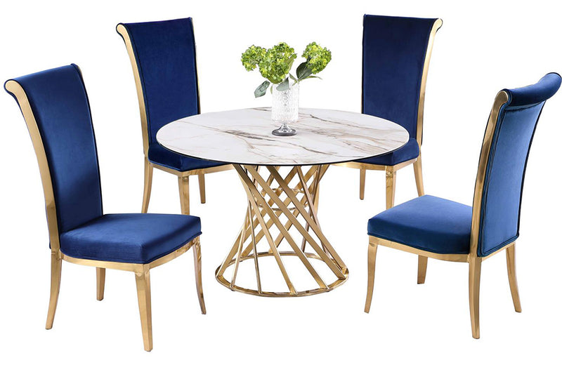 Tracy Joy 5 pc Dining Set Blue