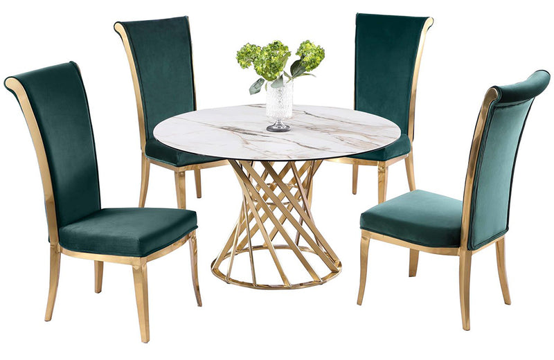 Tracy Joy 5 pc Dining Set Green