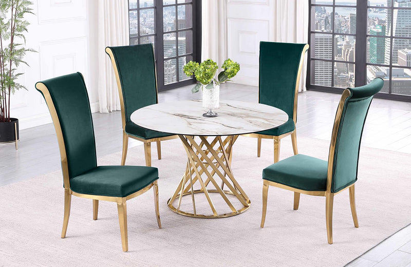 Tracy Joy 5 pc Dining Set Green