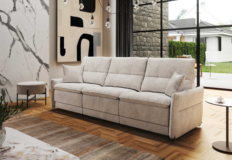 VIVIANA FABRIC SOFA WITH 3 POWER RECLINERS