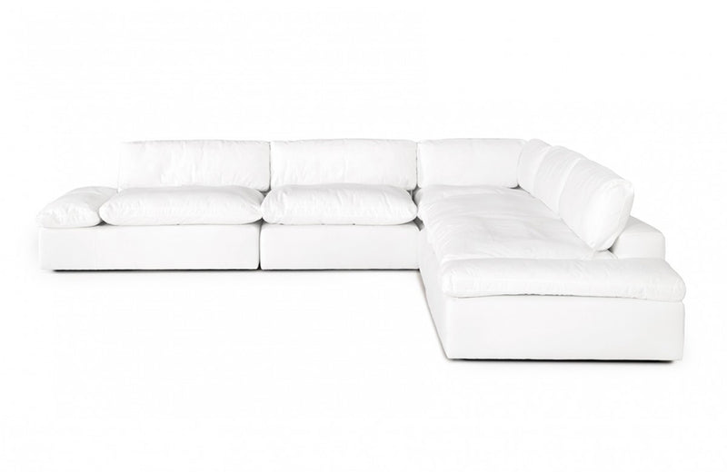 Divani Casa Kelly Modern White Fabric Sectional Sofa