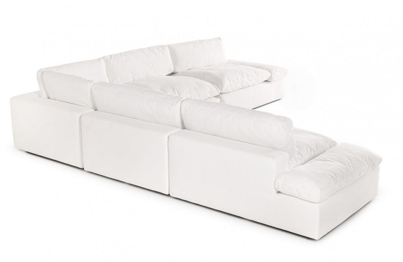 Divani Casa Kelly Modern White Fabric Sectional Sofa