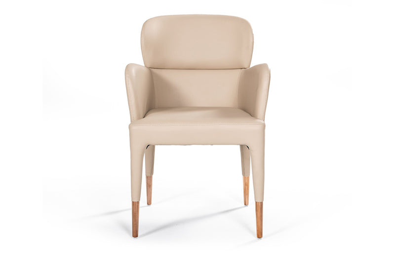 Modrest Ogden Modern Beige & Rosegold Dining Armchair