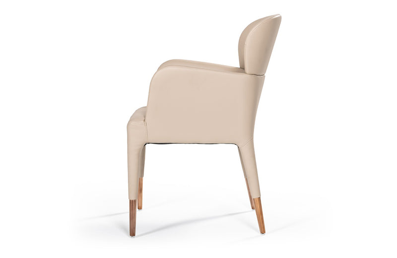 Modrest Ogden Modern Beige & Rosegold Dining Armchair