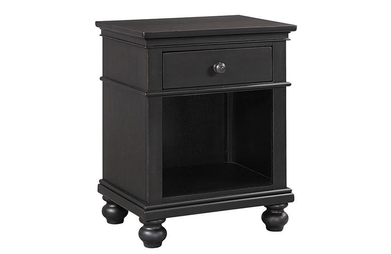 Oxford 1 Drawer Nightstand  Black