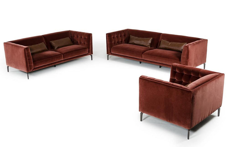 Divani Casa Ansted 3 Piece Modern Fabric Sofa Set